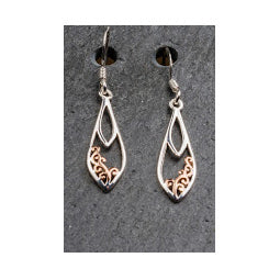 Celtic Earrings - Sterling Silver with Rose Gold Plating